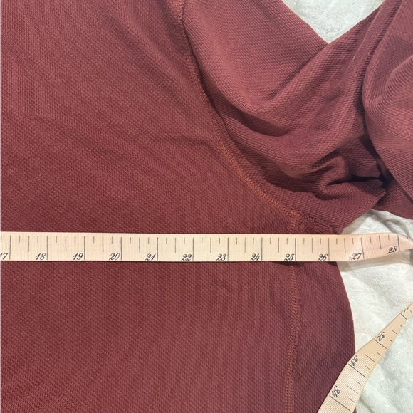 Rag & Bone Henley Burgundy Waffle Knit Band Collar Long Sleeve shirt - Picture 6 of 8